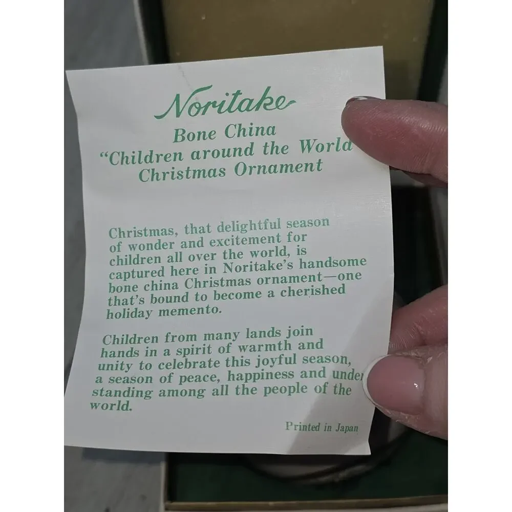Vintage Noritake Christmas Ornament Children Around The World NIB Holiday